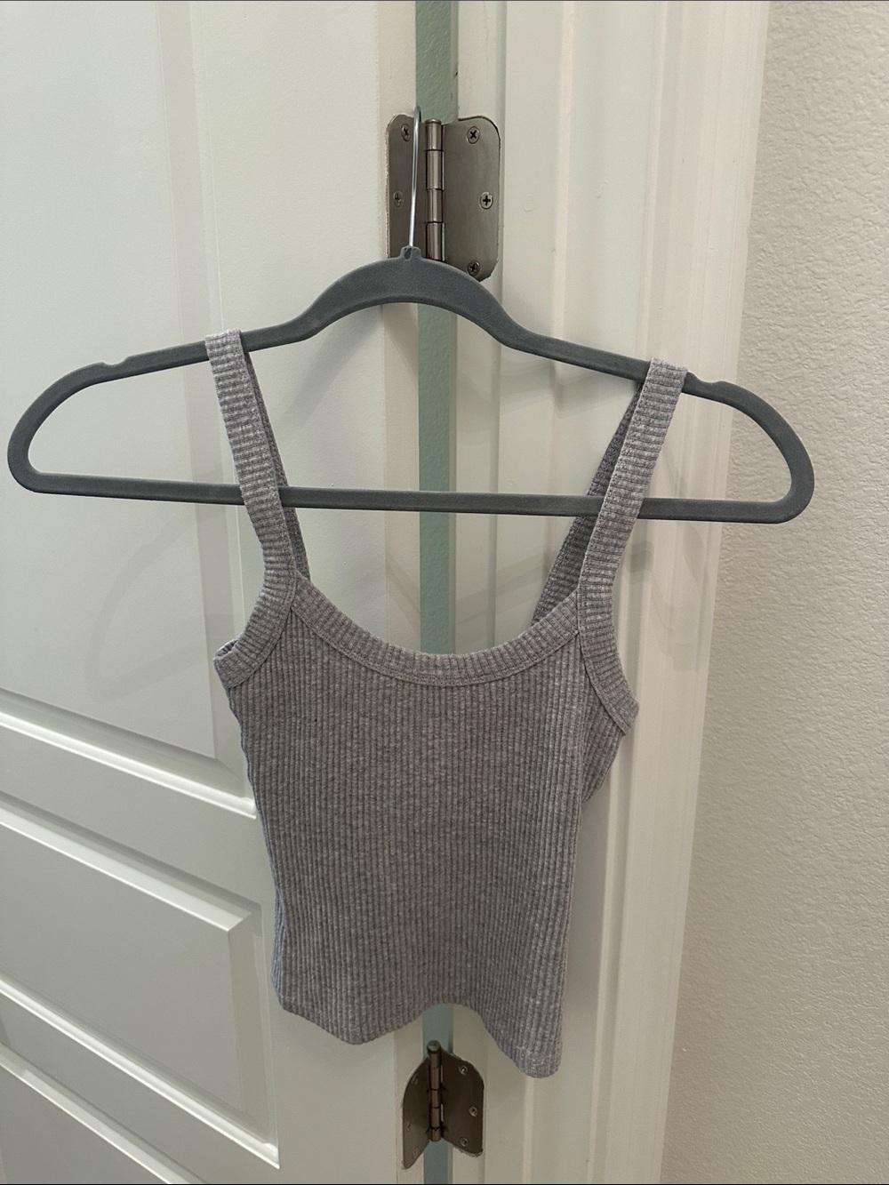 SUPRE Gray Ribbed Tank - Slim Fit